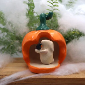 Lapin Frankenstein et sa citrouille Victoria Céramique #3