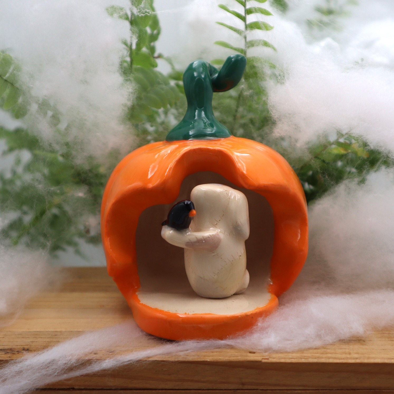 Lapin Frankenstein et sa citrouille Victoria Céramique #3