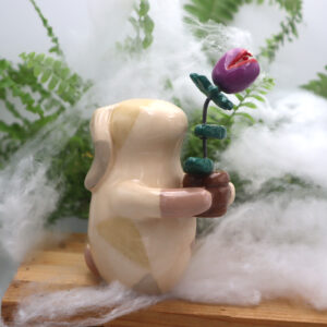 Lapin Frankenstein et sa plante carnivore 10 cm Victoria Céramique