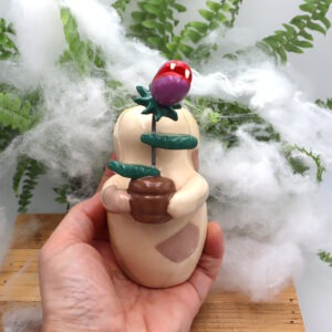 Lapin Frankenstein et sa plante carnivore 10 cm Victoria Céramique