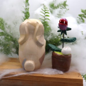Lapin Frankenstein avec sa plante carnivore Victoria Céramique