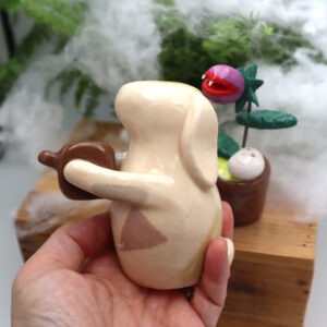 Lapin Frankenstein et sa plante carnivore 10 cm Victoria Céramique
