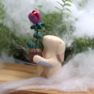Lapin Frankenstein et sa plante carnivore 6 cm Victoria Céramique