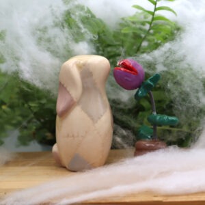 Lapin Frankenstein et sa plante carnivore 6 cm Victoria Céramique