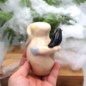 Lapin Frankenstein et son corbeau 10 cm Victoria Céramique