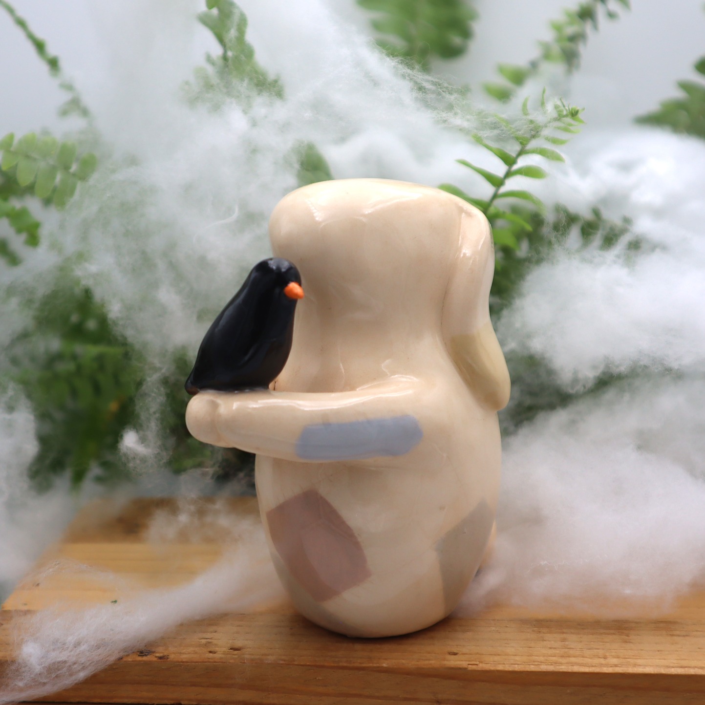 Lapin Frankenstein et son corbeau 10 cm Victoria Céramique