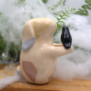 Lapin Frankenstein et son corbeau 10 cm Victoria Céramique
