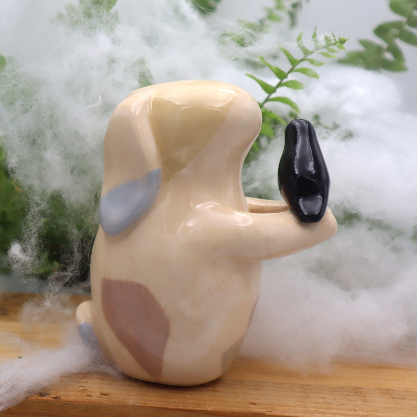 Lapin Frankenstein et son corbeau 10 cm Victoria Céramique