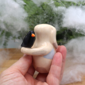 Lapin Frankenstein avec son corbeau Victoria Céramique