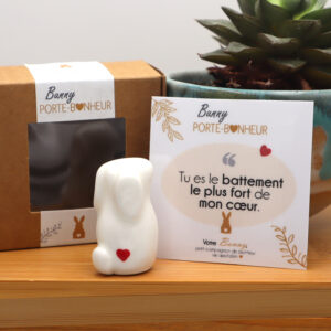 Lapin porte bonheur blanc Victoria Céramique