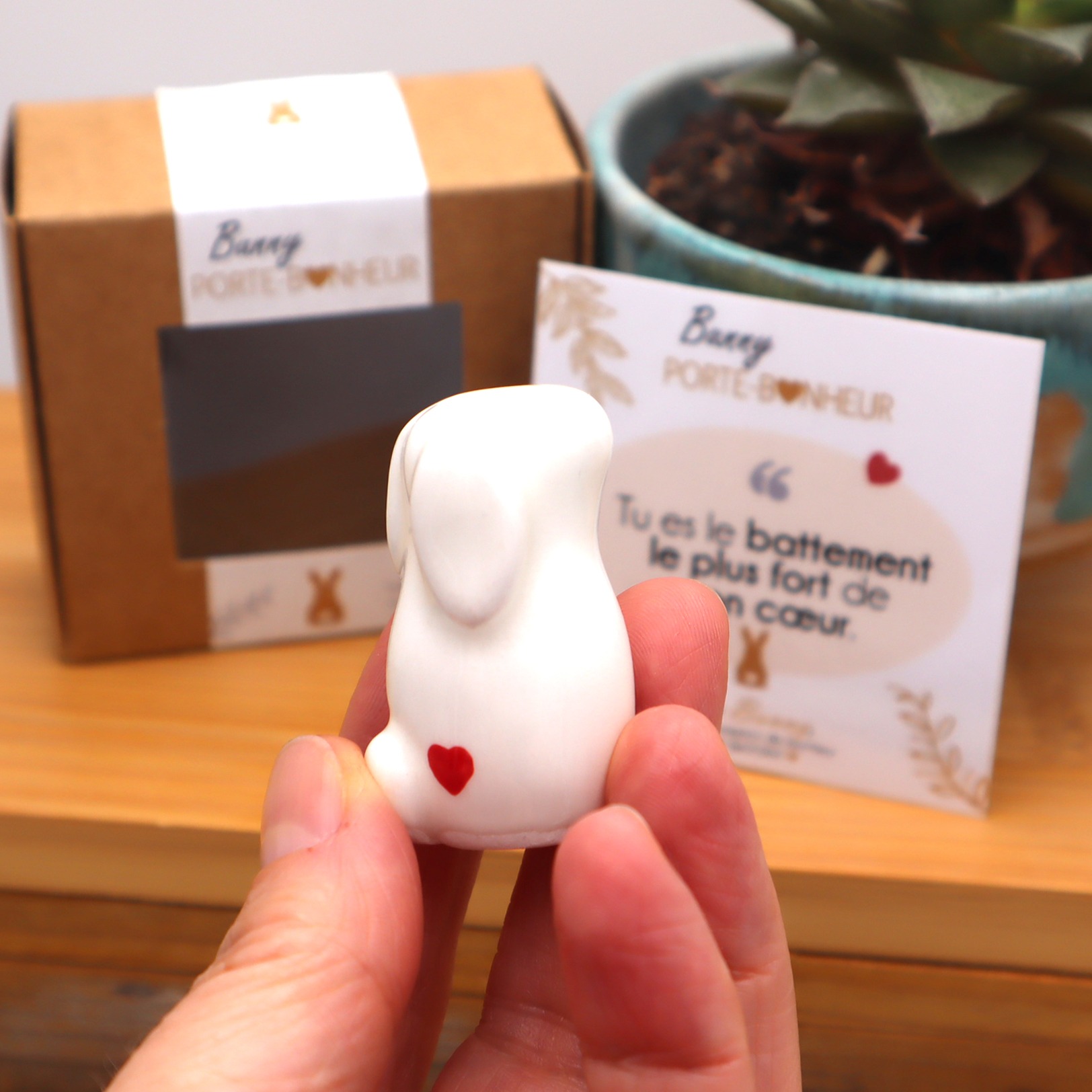 Lapin porte bonheur blanc Victoria Céramique
