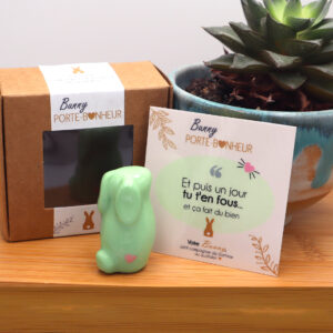 Lapin porte bonheur vert Victoria Céramique