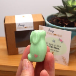 Lapin porte bonheur vert Victoria Céramique