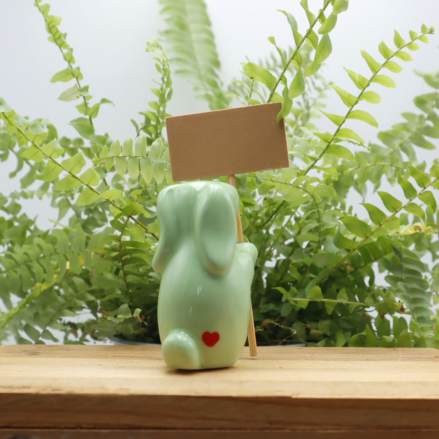 Lapin vert céramique message Victoria Céramique