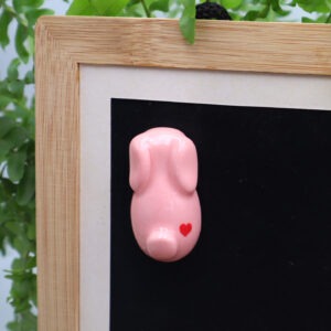 Magnet Bunny rose en forme de lapin avec un cœur Victoria Céramique